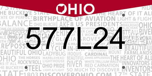 577L24 Ohio License Plate