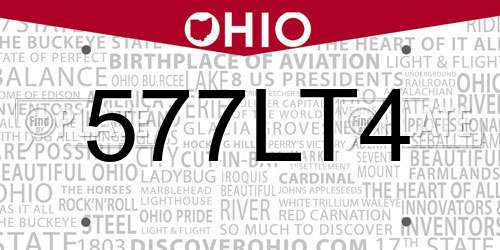 577LT4 Ohio License Plate