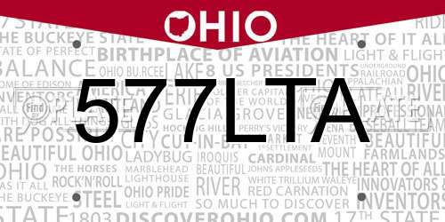 577LTA Ohio License Plate