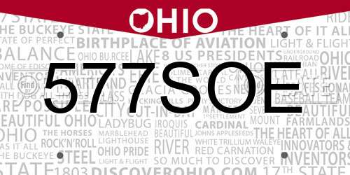 577SOE Ohio License Plate