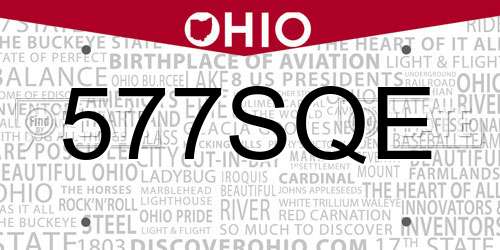577SQE Ohio License Plate