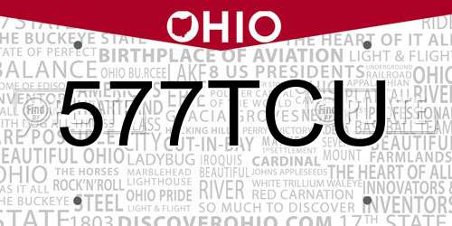 577TCU Ohio License Plate