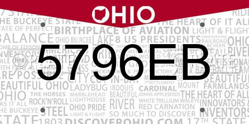 5796EB Ohio License Plate