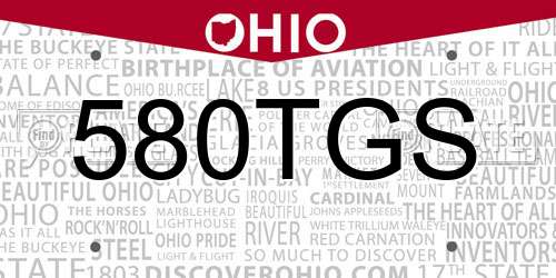 580TGS Ohio License Plate