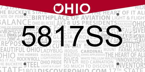 5817SS Ohio License Plate