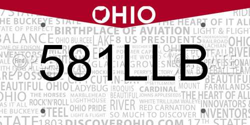 581LLB Ohio License Plate
