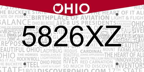 5826XZ Ohio License Plate