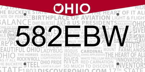 582EBW Ohio License Plate
