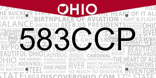583CCP Ohio License Plate
