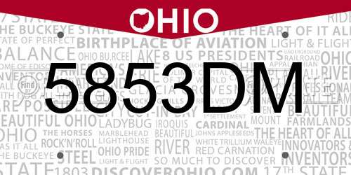 5853DM Ohio License Plate