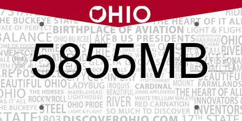 5855MB Ohio License Plate