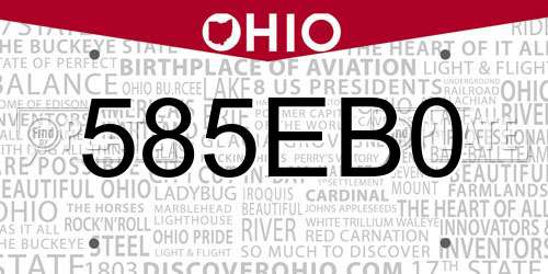 585EB0 Ohio License Plate