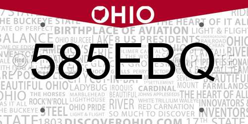 585EBQ Ohio License Plate
