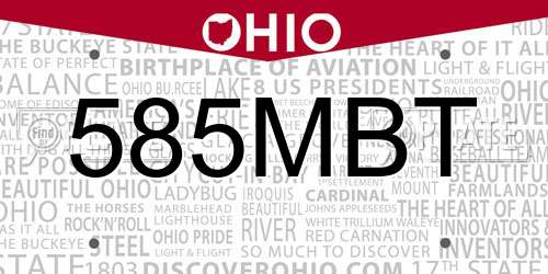 585MBT Ohio License Plate