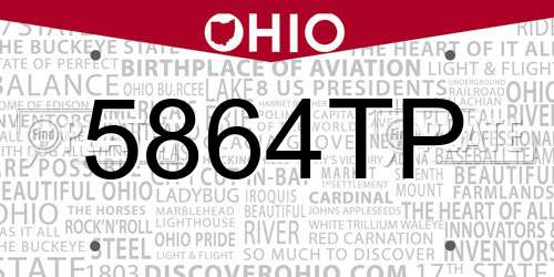 5864TP Ohio License Plate
