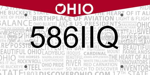 586IIQ Ohio License Plate