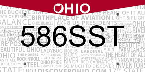 586SST Ohio License Plate
