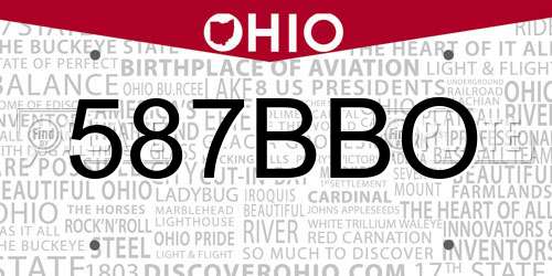 587BBO Ohio License Plate