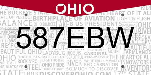 587EBW Ohio License Plate