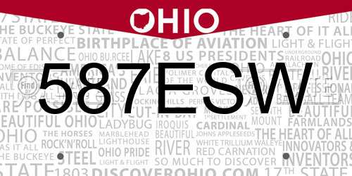 587ESW Ohio License Plate