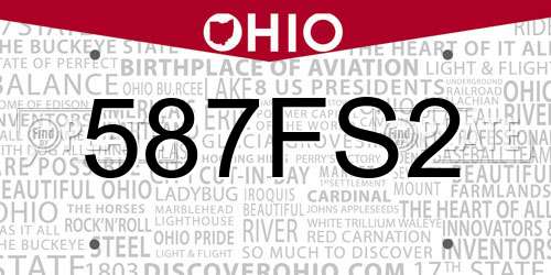587FS2 Ohio License Plate