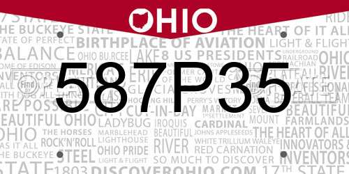 587P35 Ohio License Plate