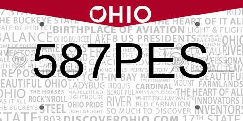 587PES Ohio License Plate