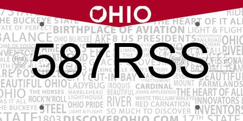 587RSS Ohio License Plate