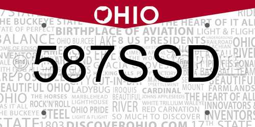 587SSD Ohio License Plate