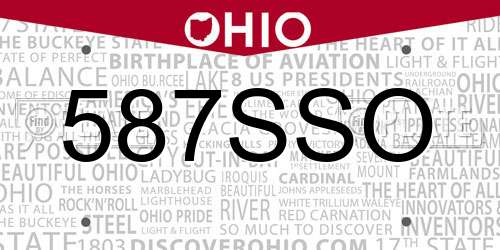 587SSO Ohio License Plate