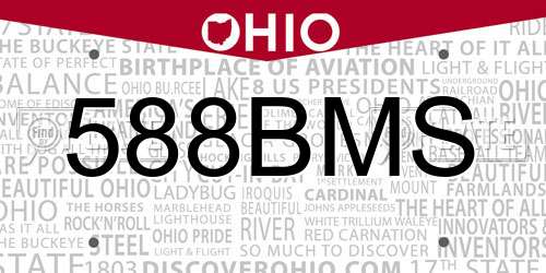 588BMS Ohio License Plate