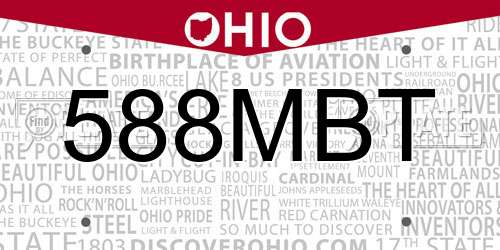 588MBT Ohio License Plate