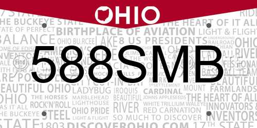 588SMB Ohio License Plate