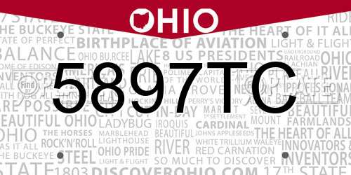 5897TC Ohio License Plate