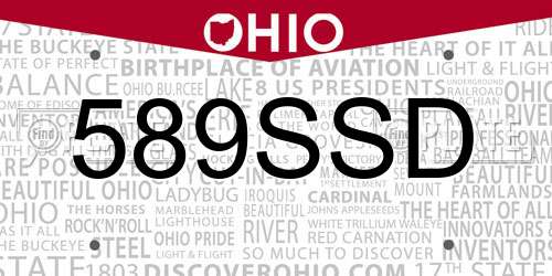 589SSD Ohio License Plate