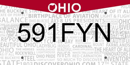 591FYN Ohio License Plate