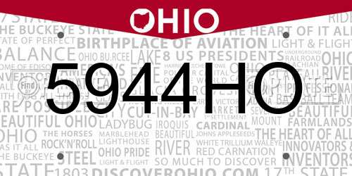 5944HO Ohio License Plate