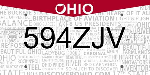 594ZJV Ohio License Plate
