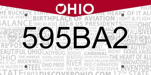 595BA2 Ohio License Plate