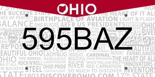 595BAZ Ohio License Plate