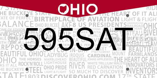 595SAT Ohio License Plate