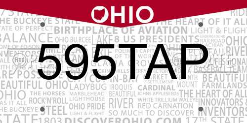 595TAP Ohio License Plate