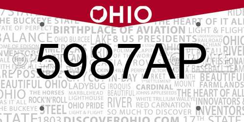 5987AP Ohio License Plate