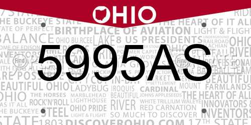 5995AS Ohio License Plate