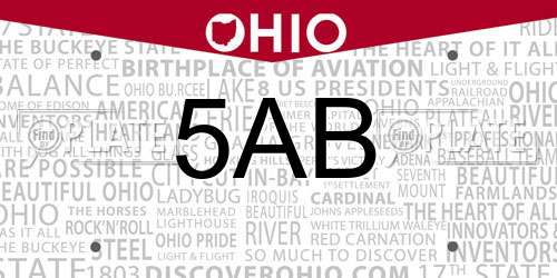 5AB Ohio License Plate