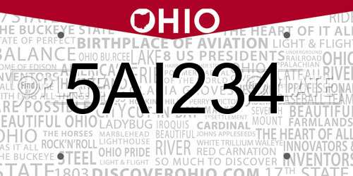 5AI234 Ohio License Plate