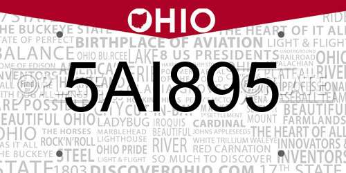 5AI895 Ohio License Plate