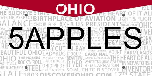 5APPLES Ohio License Plate