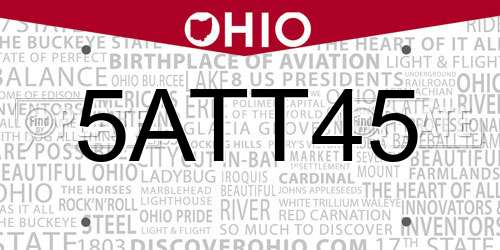 5ATT45 Ohio License Plate