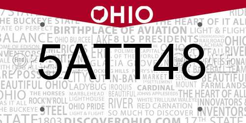5ATT48 Ohio License Plate